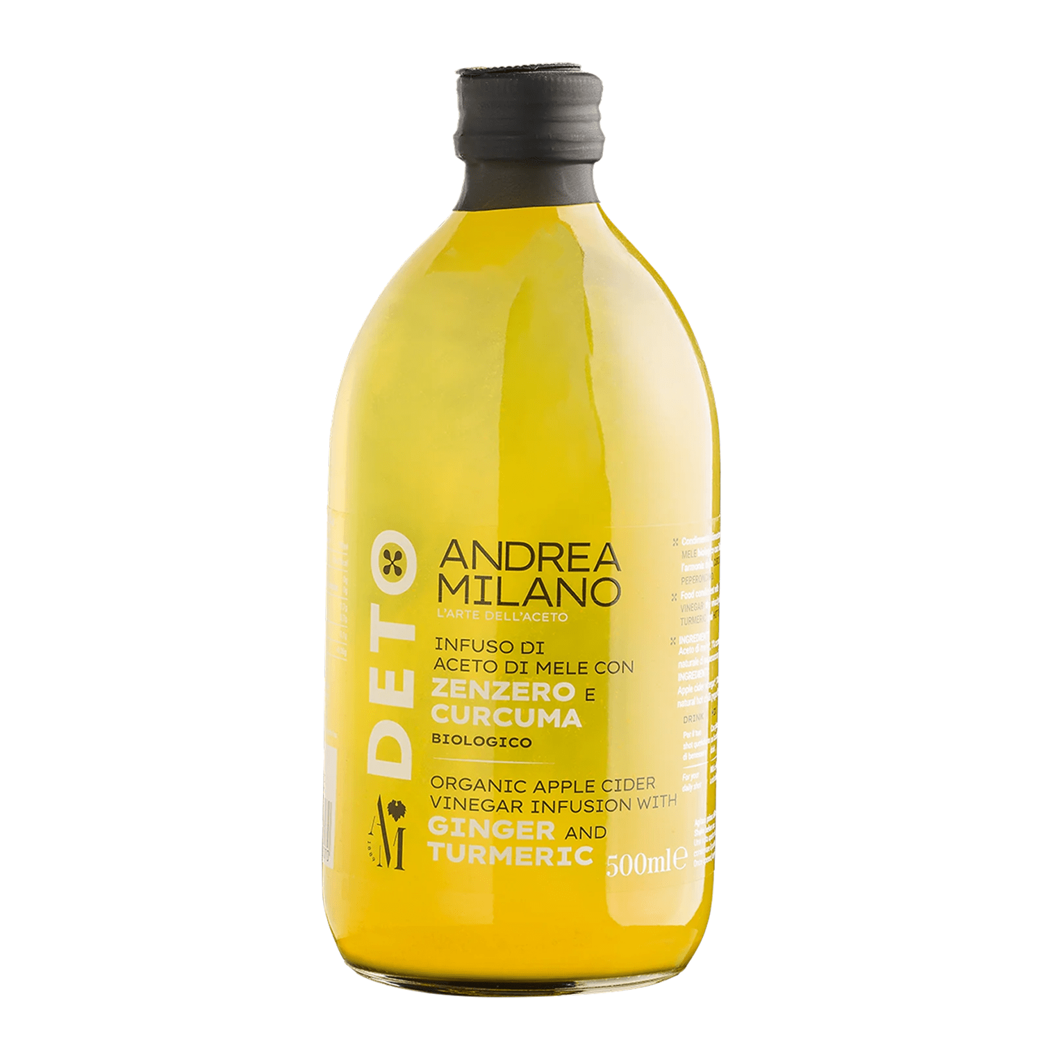 Vinagre Orgánico Jengibre, Cúrcuma y Ají Andrea Milano 1 x 500 ml - Andrea Milano - 8003407193070 - ExtraVirgen.Store